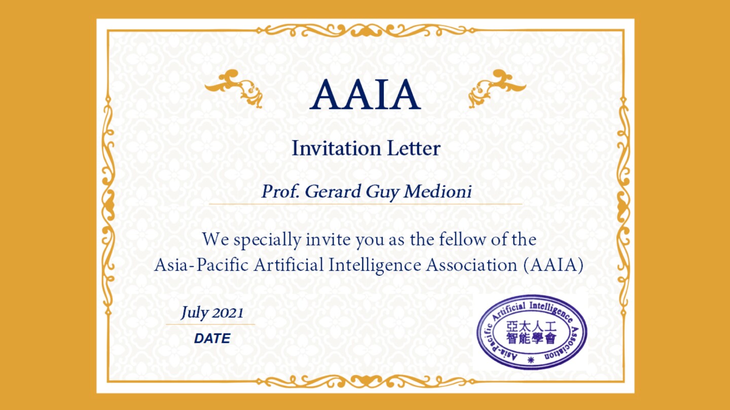 Gerard Medioni AAIA invitation letter