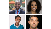 Headshots of Gerald E. Daniels Jr., Jevay Grooms, Muthoni Ngatia and Henrique Romero.