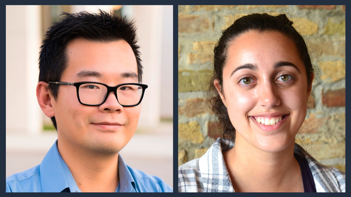 William Wang, left, is the director of the Center for Responsible Machine Learning; Sharon Levy is a PhD student studying natural language processing under Wang.