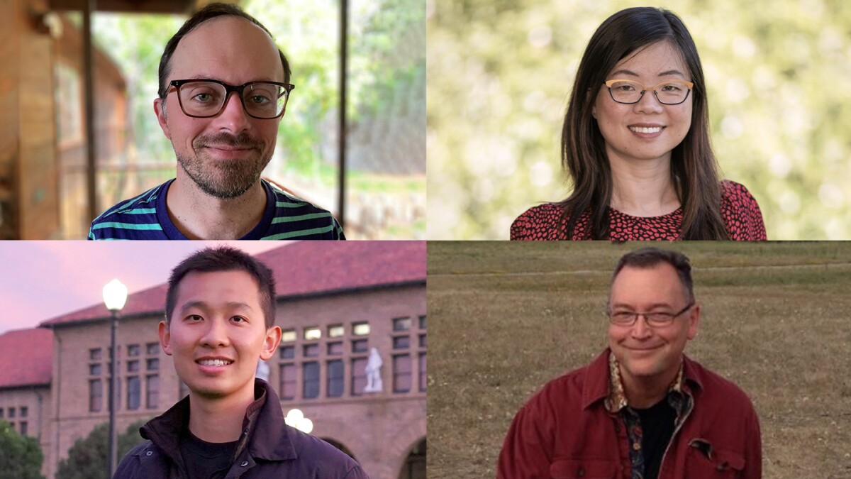 Clockwise from the top left are profile photos of, Francois Mairesse, senior machine learning scientist; Tao Ye, senior applied science manager; Ed Bueche, senior principal engineer; and Zhonghao Luo, applied scientist.