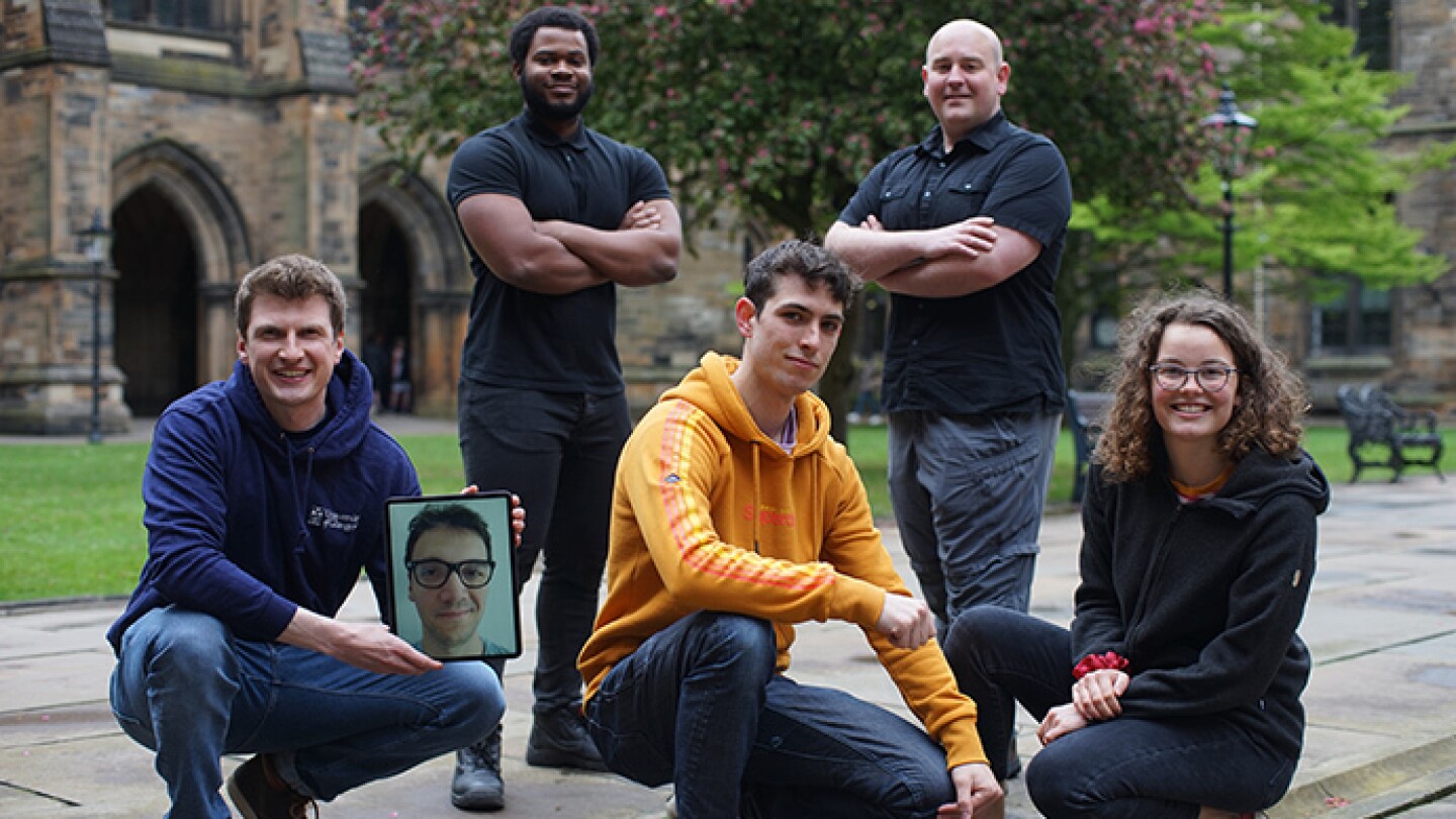 The GRILL team from the University of Glasgow consists of, left to right, Iain Mackie, Federico Rossetto (pictured on tablet), Paul Owoicho (standing), Carlos Gemmell, Jeff Dalton (standing), and Sophie Fischer.