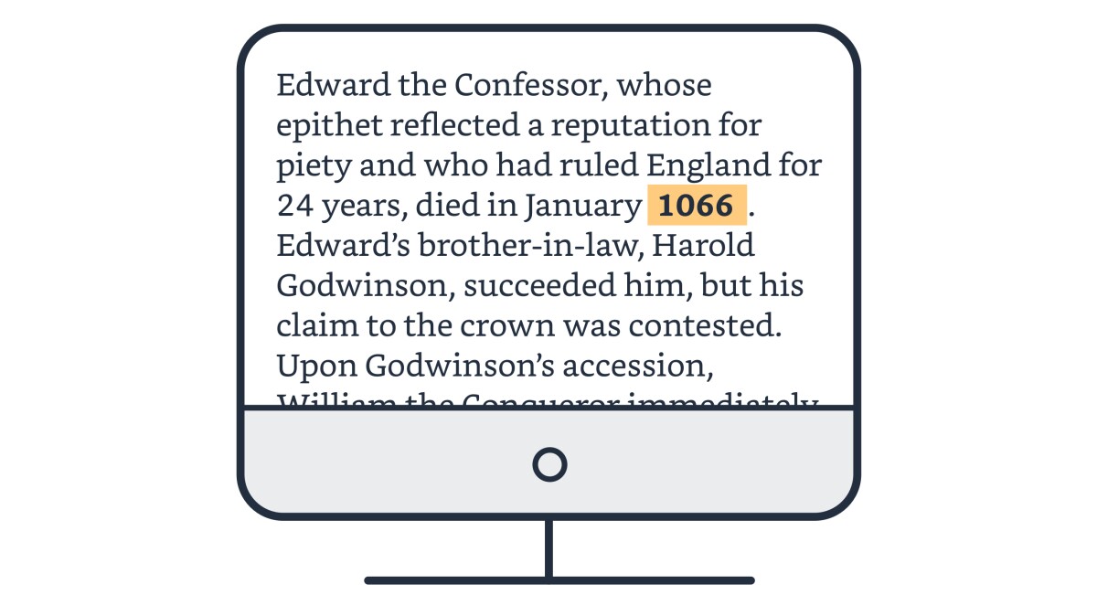 Historical documentation on a computer screen with the date highlighted