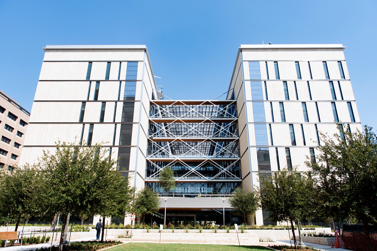 The exterior of UT Austin’s Cockrell School of Engineering
