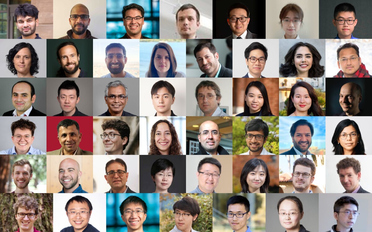 Photo grid shows the recipients of the 2023 fall AWS AI Amazon Research Awards