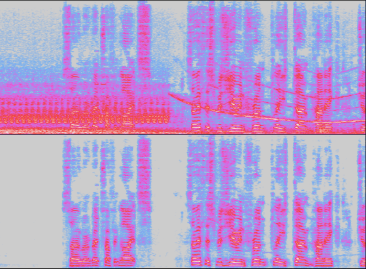 Noise suppression for voice. Зашумленный сигнал. Как выглядит спектрограмма розовый шум.