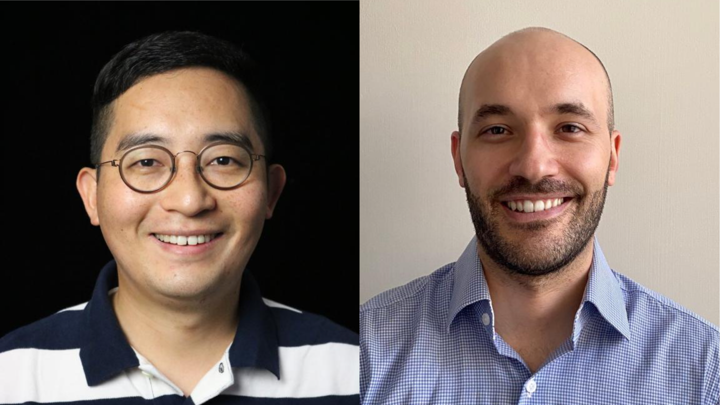 Amazon senior applied scientists Seokhwan Kim, left, and Alexandros Papangelis, right
