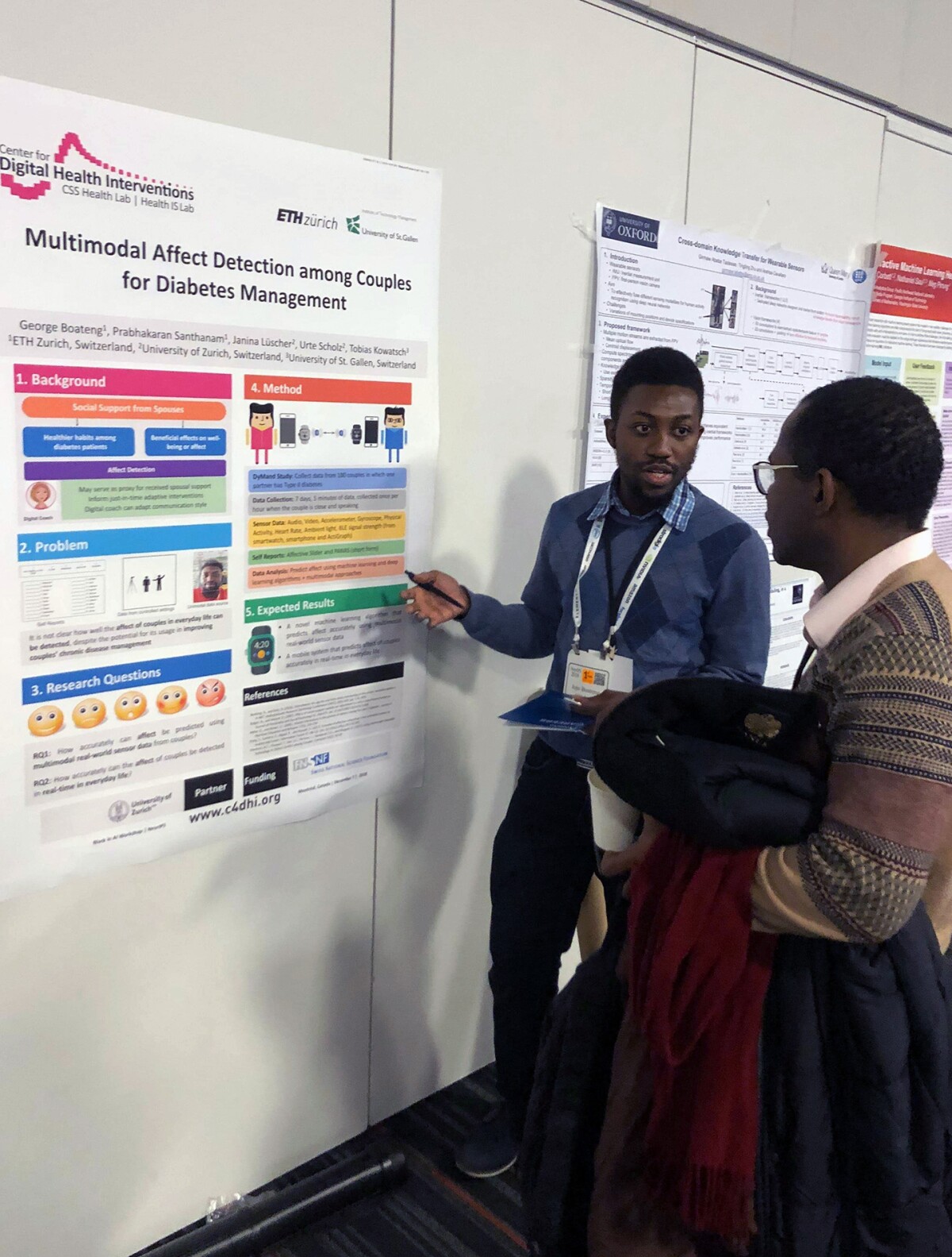 George Boateng presenting his PhD research at the second Black in AI workshop at NeurIPS 2018 in Montréal, Canada