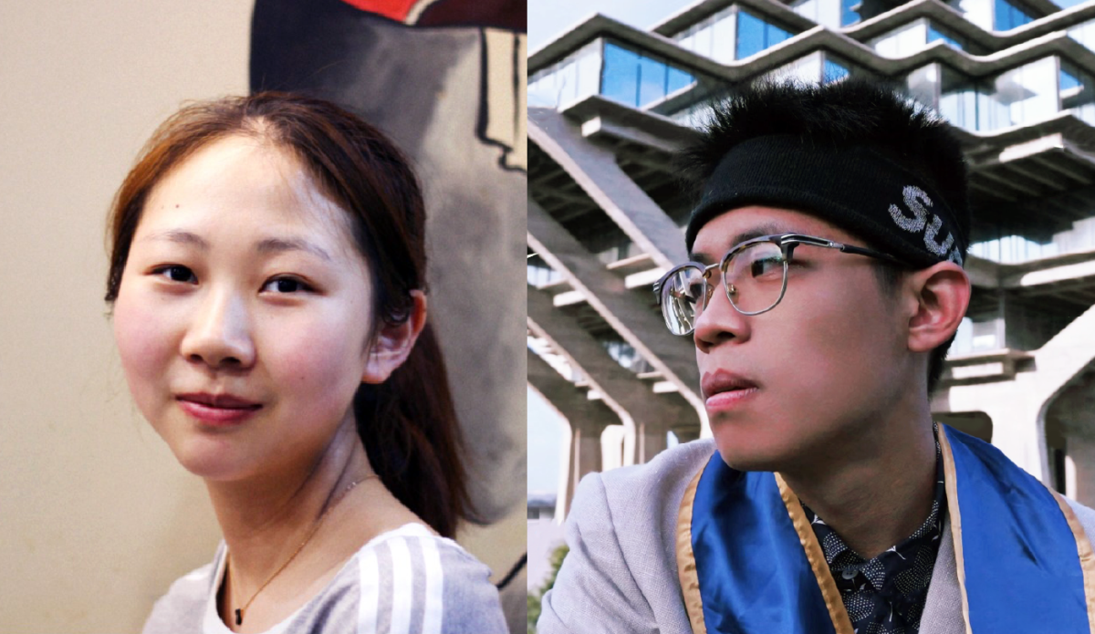 Virginia Tech students Qing Guo, left, who is pursuing a PhD in statistics; and Yi Zeng, right, who is pursuing a PhD in computer science, have been named as academic fellows.