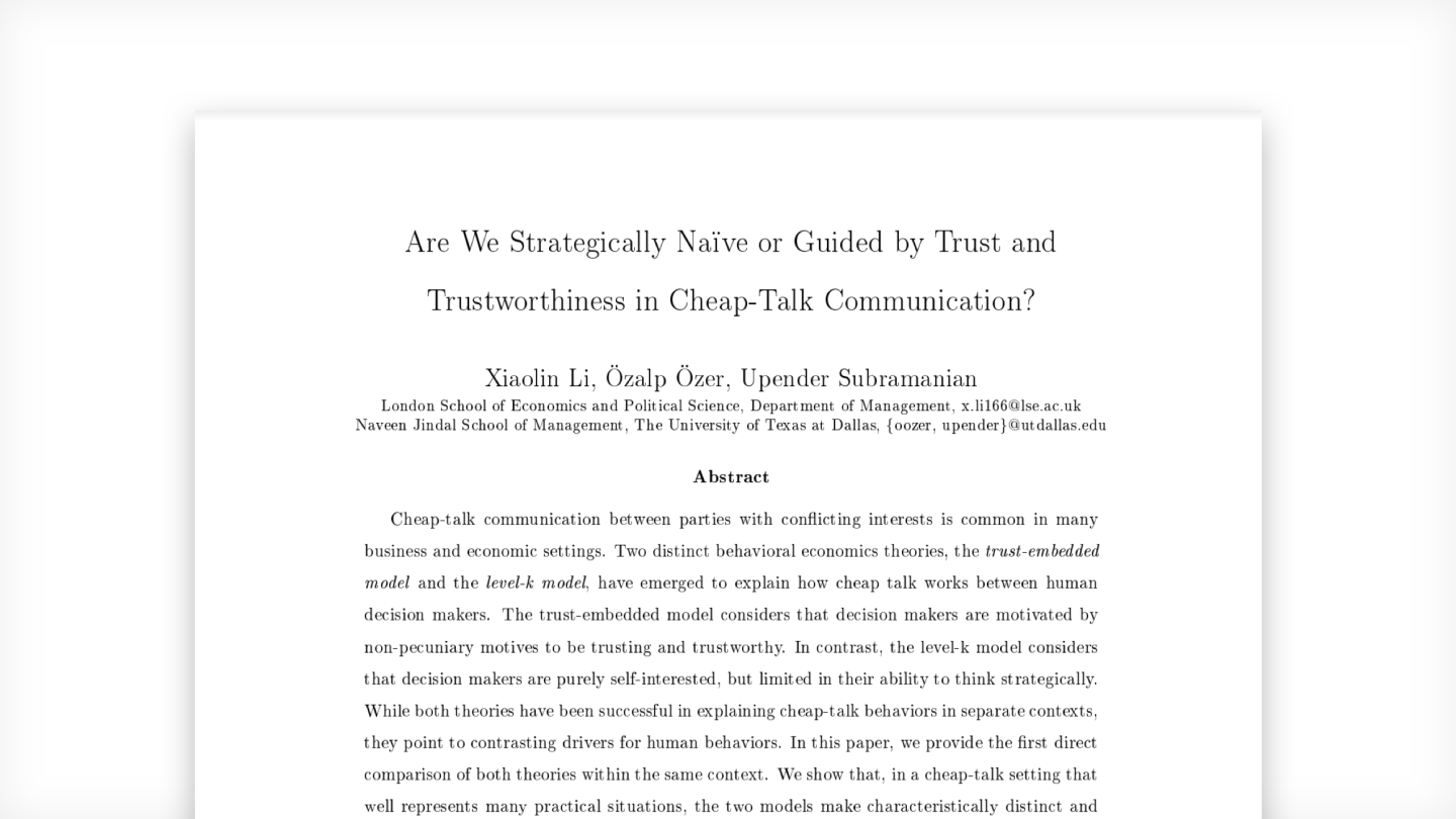 Are We Strategically Naive or Guided by Trust and Trustworthiness in Cheap-Talk Communication.png